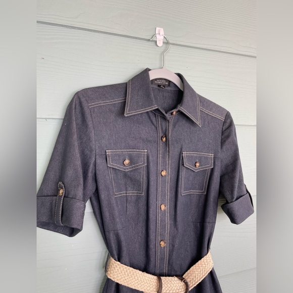 Tahari denim dress size 2 - Picture 5 of 6